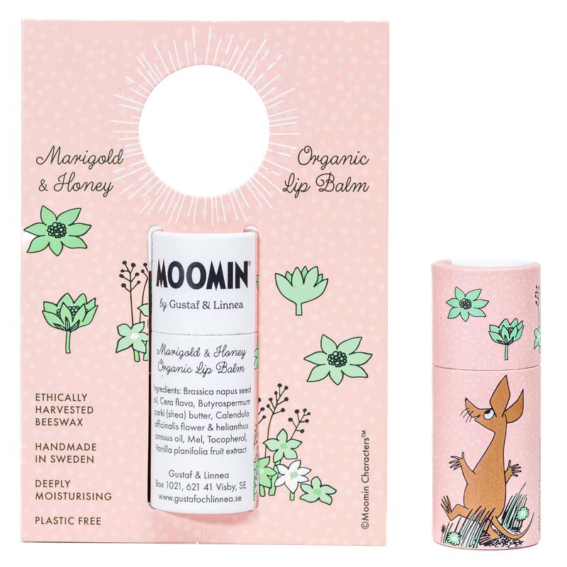 Moomin by G&L - Läppcerat av bivax med ringblomma & honung, 8.5g 57x22mm