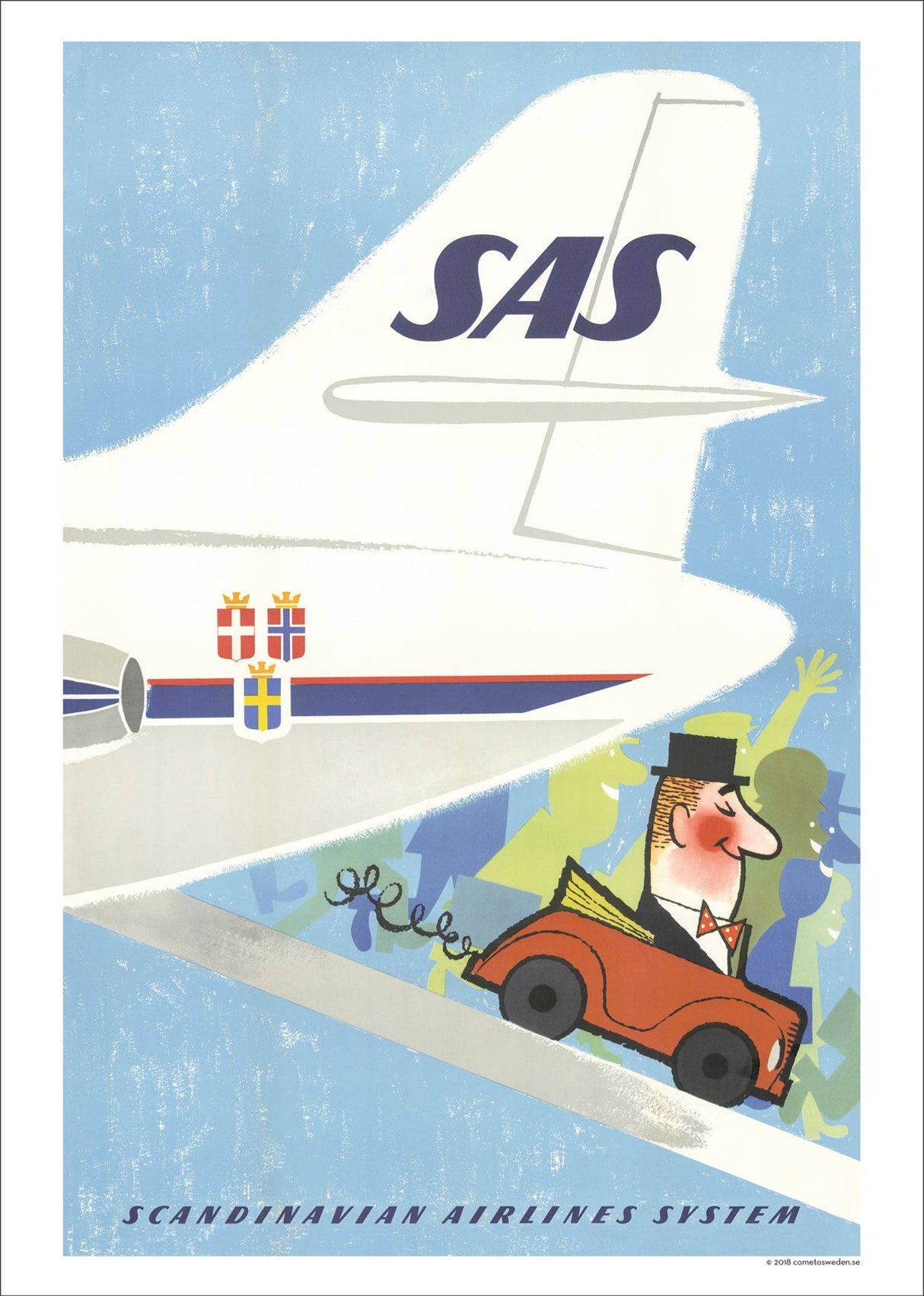 SAS drive and fly, Affisch A4-storlek